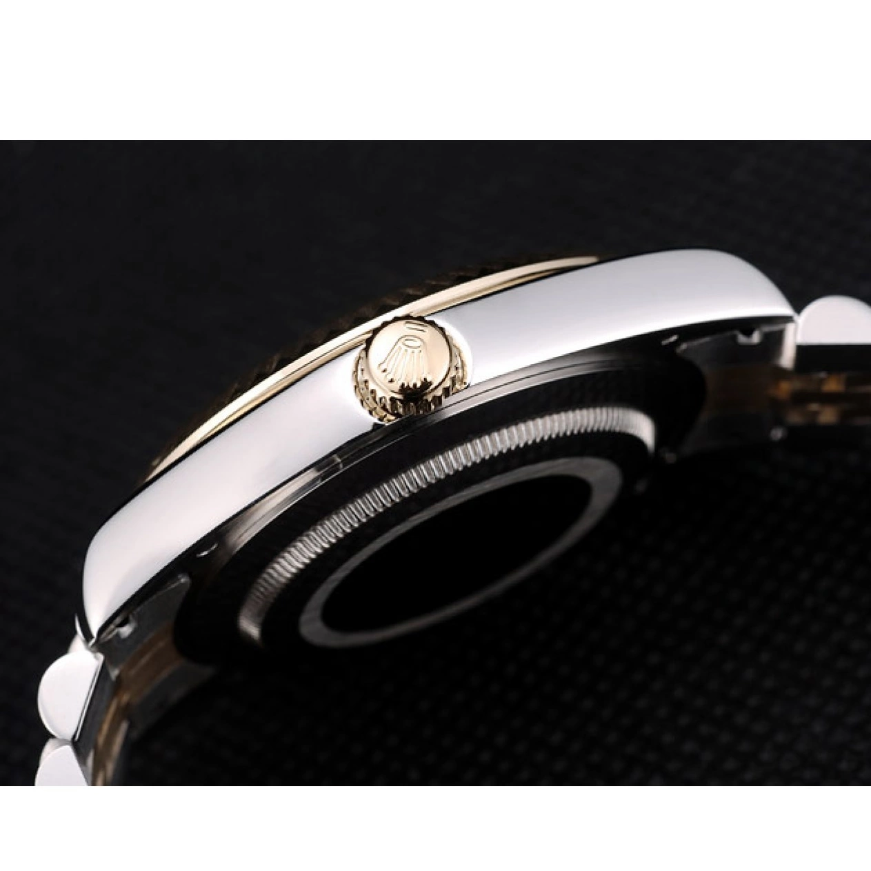 Aaa replica watch Rolex Dial Ribbed Steel 41978 Bezel Goldish Stainless Gold DateJust 0728